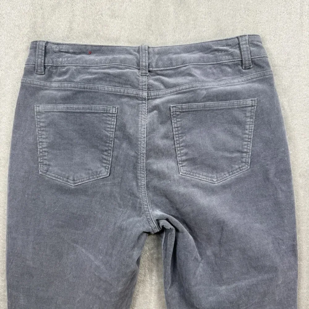 High Rise Straight Leg Velveteen Pant Solid Women’s 8P Grey Office Casual
